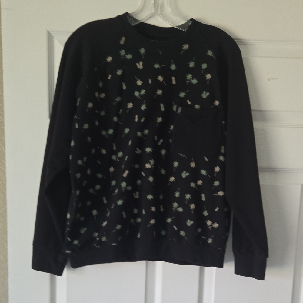 Lira Black Crewneck Sweater with Abstract Dot‎ Design